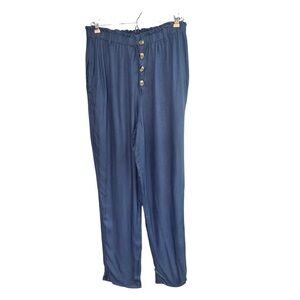 Harlow & Rose Women's M Medium Pull On Pants Button Fly Rayon Lightweight Boho